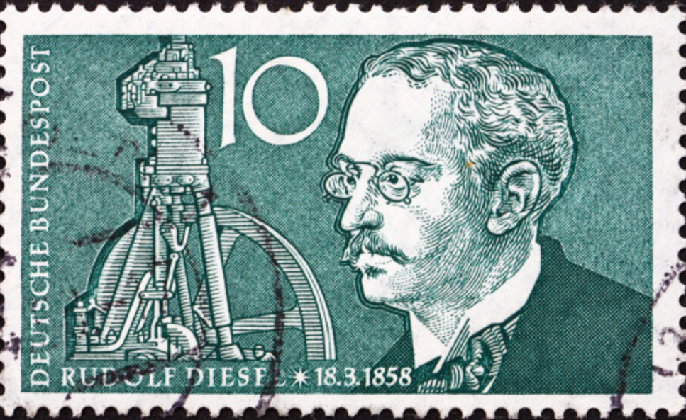 Rudolf Diesel se objevil také na německé poštovní známce